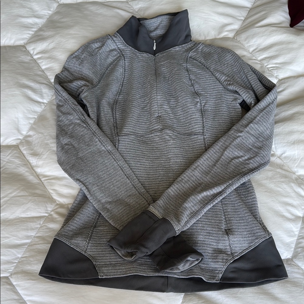 Lululemon athletica Gray Quarter-Zip Sweater
